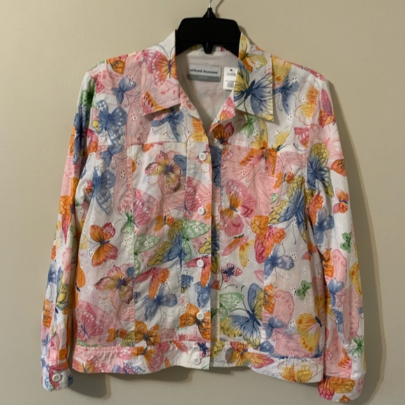 ALFRED DUNNER Jacket Button Up Front, 2 Side Pockets, Lightweight - Picture 4 of 15